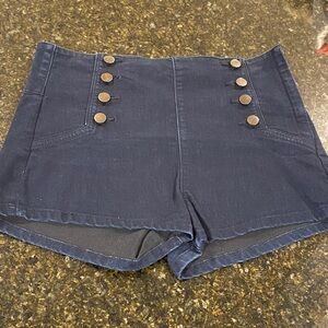 Forever 21 Dark Blue High Waist Shorts